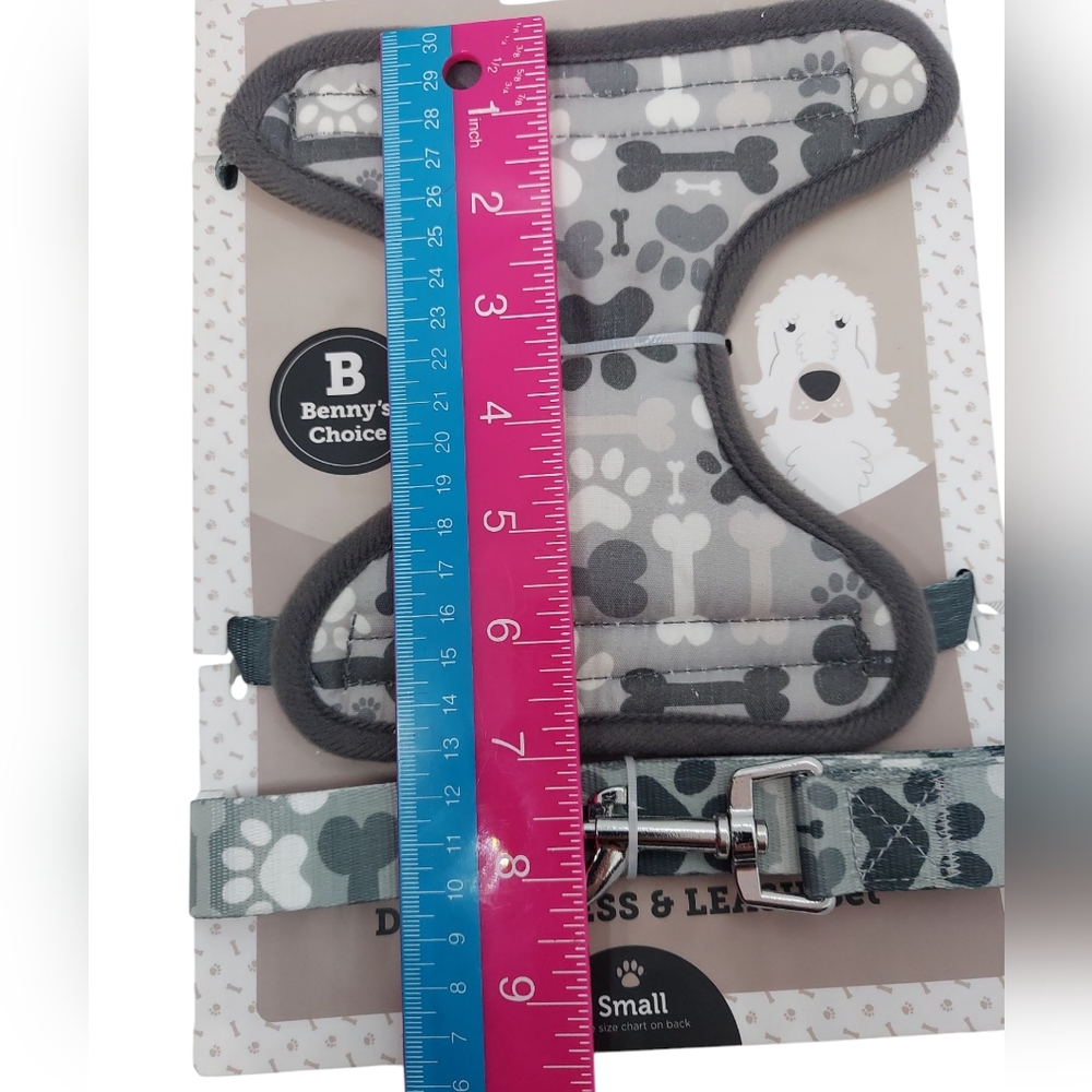 Benny's Choice Gray Dog Harness & Leash Set Size Snall NWT - Picture 4 of 4